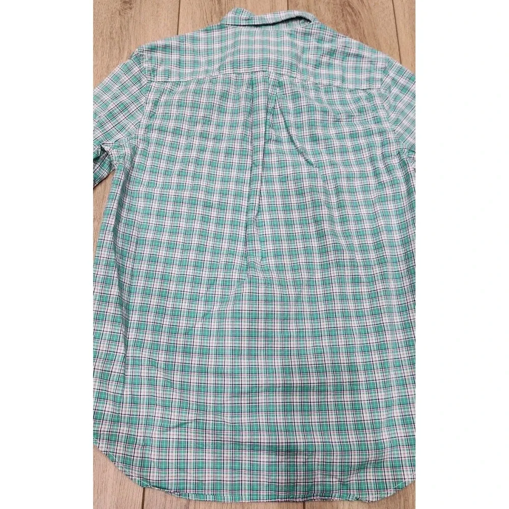 Ralph Lauren Natural Stretch Boy's‎ Longsleeve Shirt plaid green Large (14-16)